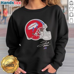 Alt Text: Good Buffalo Bills New Era Billustration Helmet Signature Sweatshirt showcasing team spirit and style.