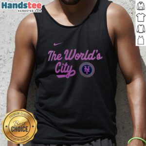 Alt Text: Good-The-Worlds-City New York Mets City Connect tank top featuring vibrant design and team logo for fans.