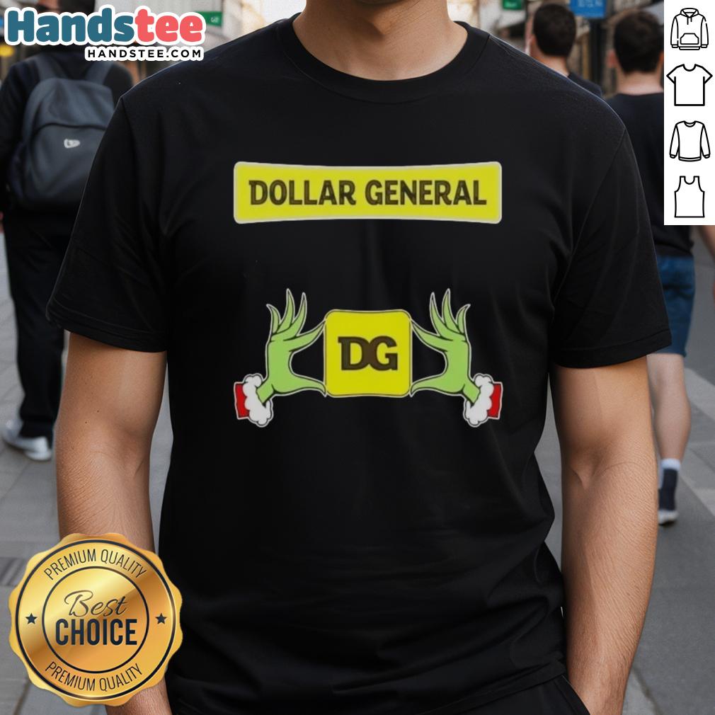 Nice Grinch hands holding a heart on a Christmas T-shirt from Dollar General, perfect for holiday cheer.