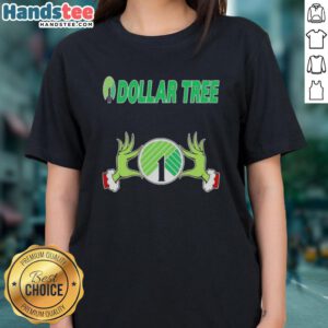 Nice Grinch hands holding a heart on a Dollar Tree Christmas ladies tee, perfect for festive holiday celebrations.