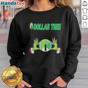 Festive Nice Grinch Hands Love Dollar Tree Christmas Sweatshirt featuring a playful Grinch design for holiday cheer.