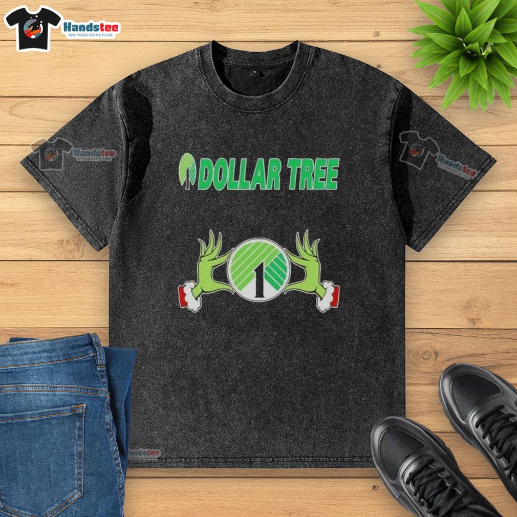 Nice Grinch hands holding love sign on a Dollar Tree Christmas washed t-shirt, perfect for festive holiday wear.