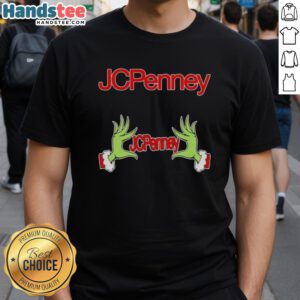 Nice Grinch Hands Love JCPenney Christmas T-Shirt featuring festive design and vibrant colors for the holiday season.