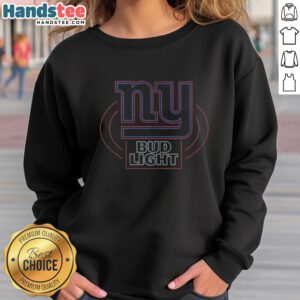 Original Bud Light New York Giants sweatshirt featuring team logo and vibrant colors, perfect for fans.