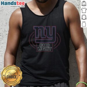 Original Bud Light New York Giants tank top featuring team colors and logo, perfect for game day and casual wear.