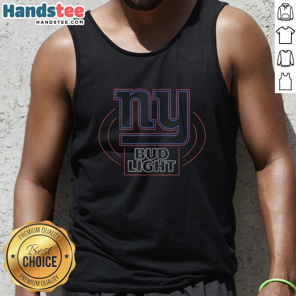 Original Bud Light New York Giants tank top featuring team colors and logo, perfect for game day and casual wear.