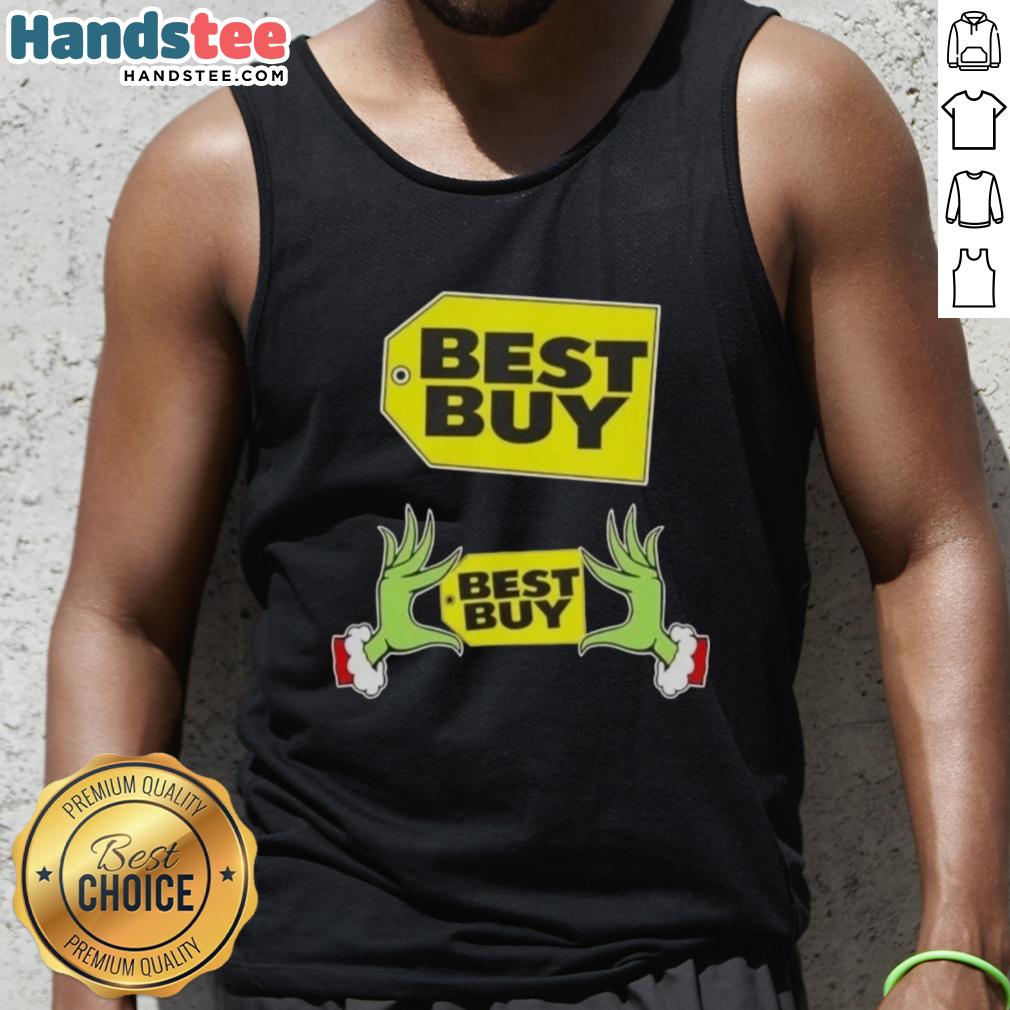 Premium Grinch Hands Love Best Buy Christmas Tank Top, festive design perfect for holiday celebrations and casual wear.