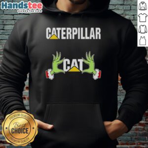 Premium Grinch Hands Love Caterpillar Christmas Hoodie featuring festive design and vibrant colors for holiday cheer.