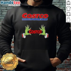 Alt Text: Premium Grinch Hands Love Costco Wholesale Christmas Hoodie featuring festive design and cozy fit for the holiday season.