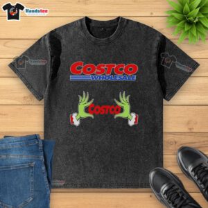 Premium Grinch Hands Love Costco Wholesale Christmas T-Shirt, featuring a festive design perfect for holiday celebrations.