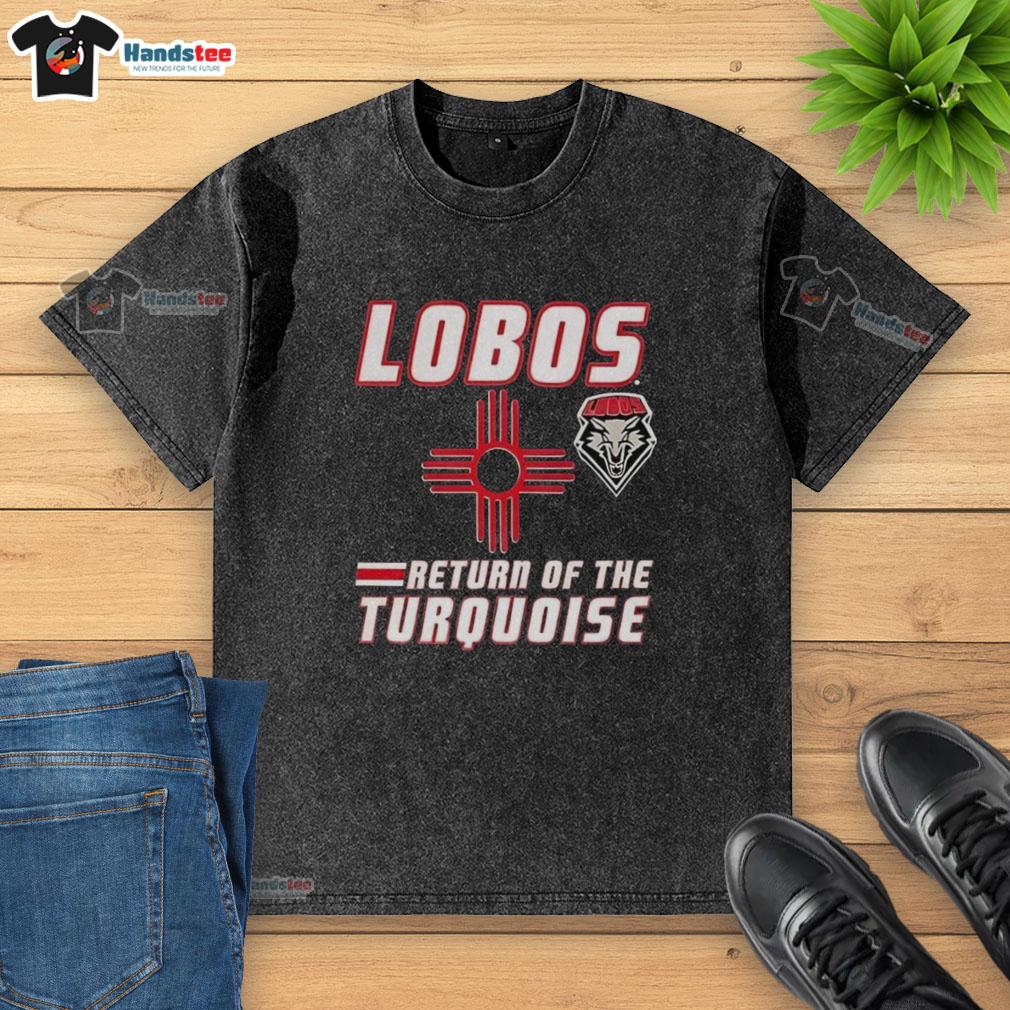 Alt Text: Premium Lobos Return of the Turquoise Washed T-Shirt featuring a stylish design and vibrant turquoise color.