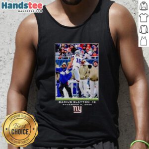 Alt Text: Official Darius Slayton New York Giants NFL Flash Features Week 10 tank top showcasing team pride and style.