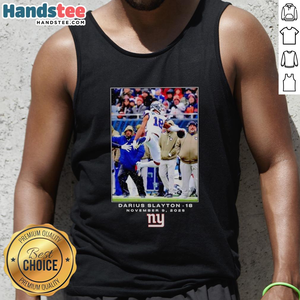 Alt Text: Official Darius Slayton New York Giants NFL Flash Features Week 10 tank top showcasing team pride and style.