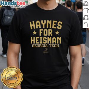 Official Georgia Tech Yellow Jackets Football Haynes King For Heisman T-Shirt showcasing team pride and support for Heisman contender.
