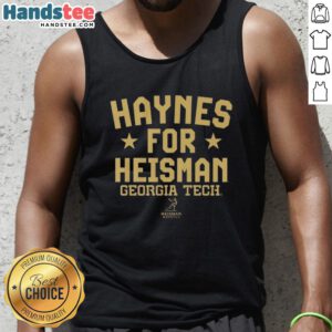 Official Georgia Tech Yellow Jackets Football tank top featuring Haynes King for Heisman graphic design.