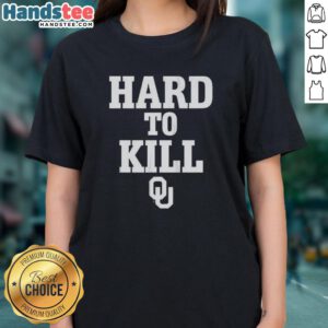Official Oklahoma Sooners Football Hard to Kill Ladies Tee, featuring team colors and logo, perfect for game day.