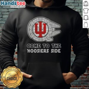 Official Star Wars Come to the Indiana Hoosiers Side Hoodie featuring iconic graphics and team colors.