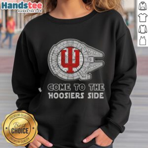 Official Star Wars Indiana Hoosiers side sweatshirt featuring iconic graphics and a cozy design for fans and students.