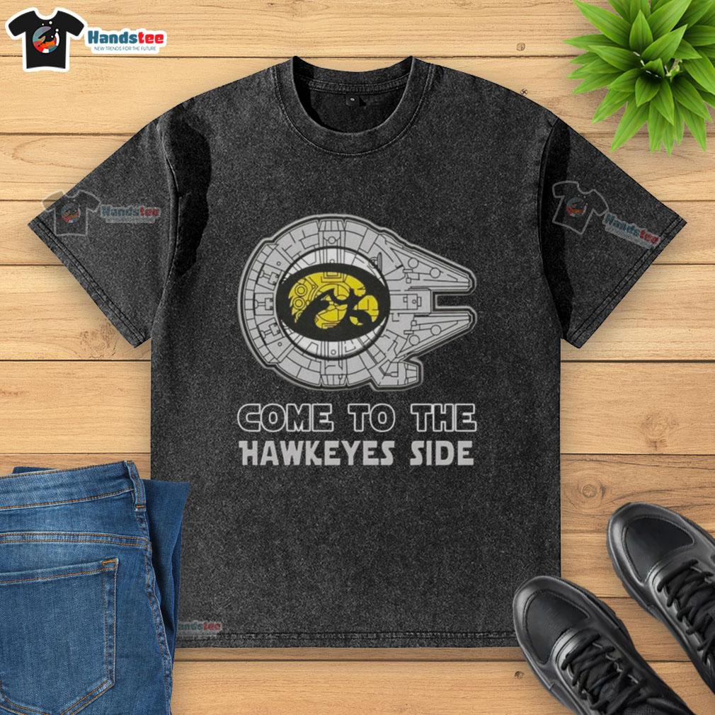 Official Star Wars Come to the Iowa Hawkeyes Side Washed T-Shirt featuring a unique design for fans and collectors.
