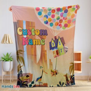 Premium Disney Pixar Up With Our Balloons And Sky With House Movie Blanket Customize Blanket