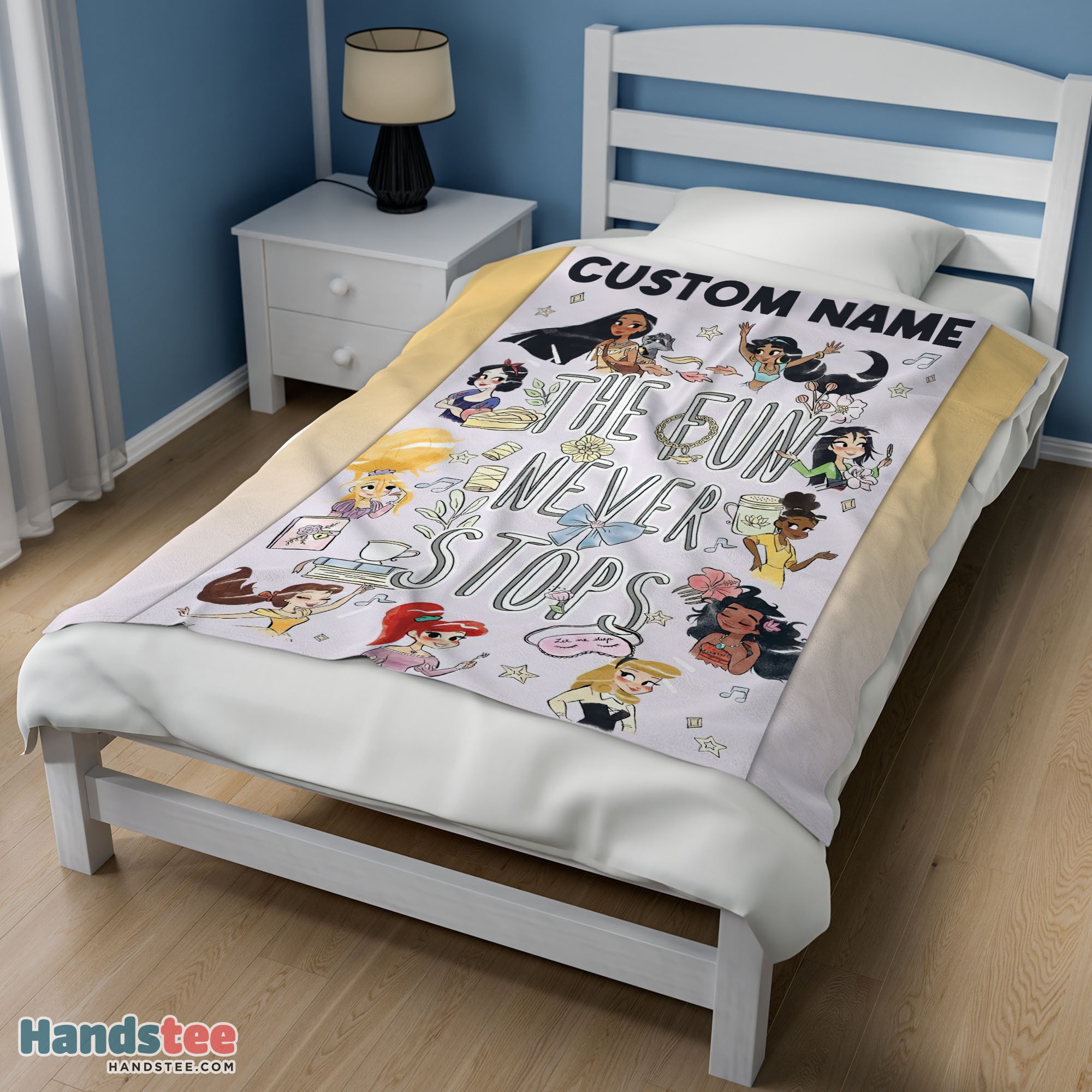Premium Disney Princess The Fun Never Stops Blanket Fleece Customized Blanket - Image 3