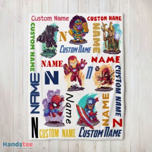 Premium Marvel Chibi Heroes And Villains Blanket Fleece Customized Blanket