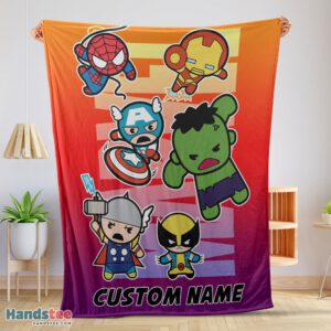 Premium Marvel SuperHero Avengers Skull Friends Birthday Cute Blanket Fleece Customized Blanket