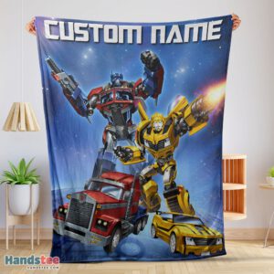 Premium Optimus Prime and Bumblebee Transformers Movie Blanket Customize Blanket