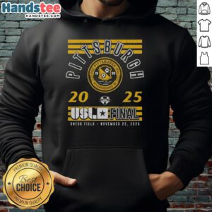 Premium Pittsburgh Riverhounds SC 2025 USL Championship Final Hoodie featuring team logo and stylish design.
