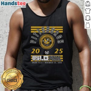 Premium Pittsburgh Riverhounds SC 2025 USL Championship Final tank top featuring team logo and vibrant design.
