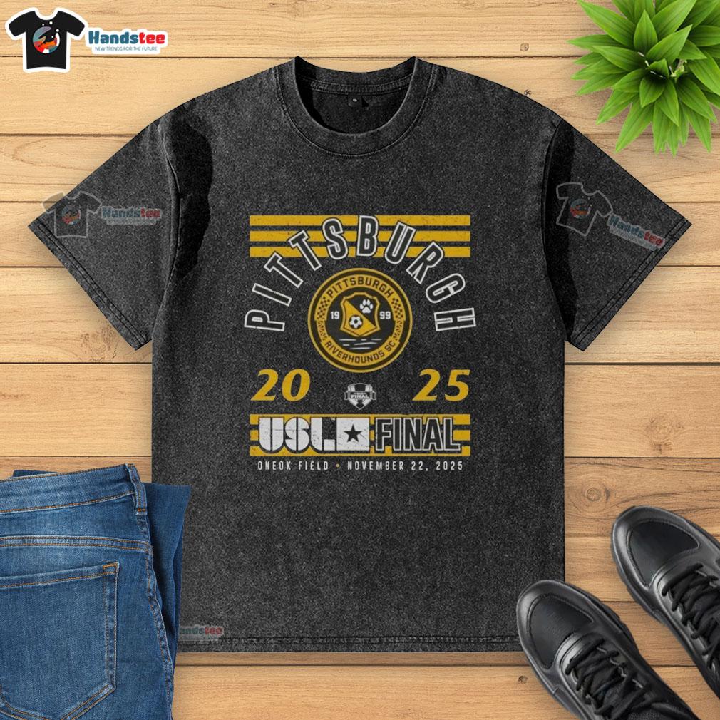 Premium Pittsburgh Riverhounds SC 2025 USL Championship Final washed t-shirt featuring team logo and stylish design.