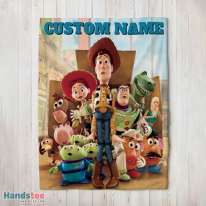 Premium Pixar Toy Story Character Woody With Friends Blanket Fleece Customized Blanket