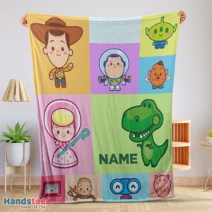 Premium Pixar Toy Story Chibi Character Blanket Fleece Customized Blanket