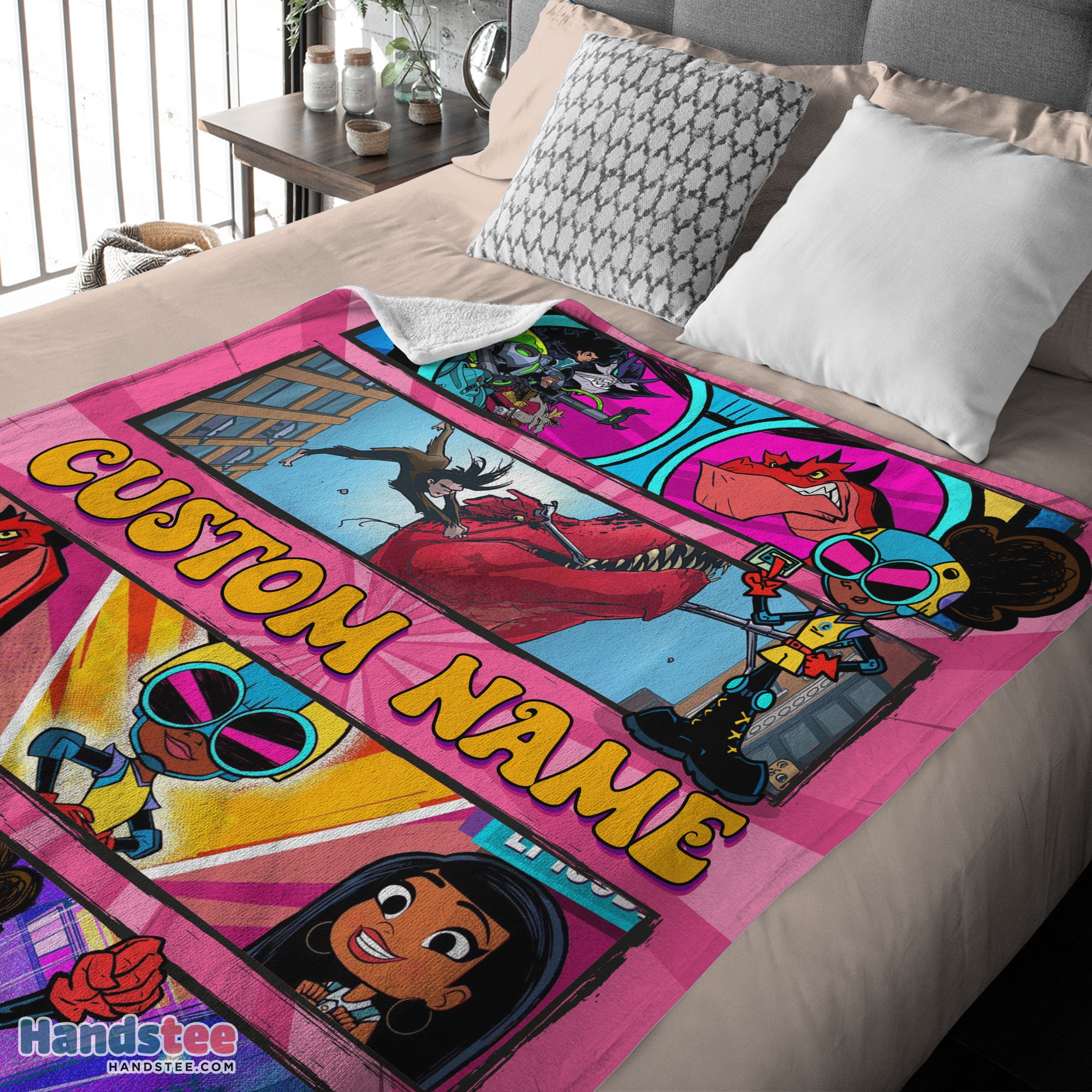 Premium Prehistoric Adventure Girl Warrior Blanket Customize Blanket - Image 3