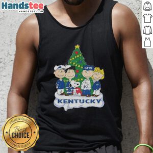 Premium Snoopy and Fiends Kentucky Wildcats Christmas tank top featuring festive graphics and vibrant colors.