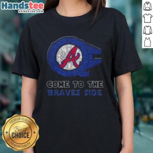 Premium Star Wars Atlanta Braves ladies tee featuring a stylish design for fans of both franchises.