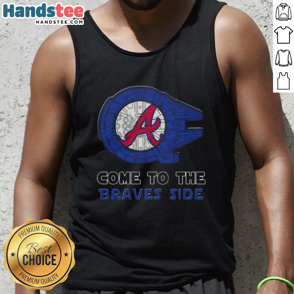 Premium Star Wars Come to the Atlanta Braves Side Tank Top featuring a stylish design perfect for fans and summer wear.