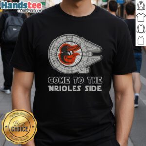Premium Star Wars Baltimore Orioles T-Shirt featuring iconic characters and team logo for fans and collectors.
