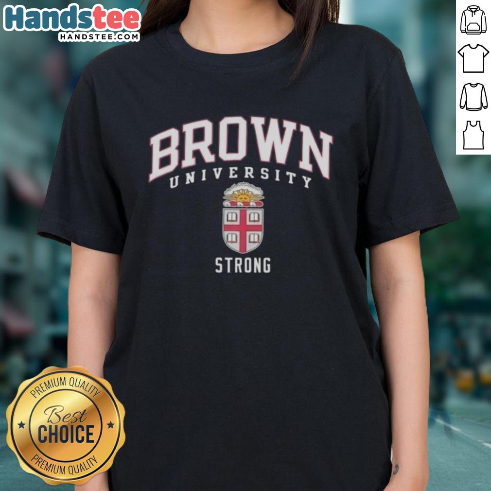 Awesome Brown University strong logo on a stylish ladies tee, perfect for proud alumni and students.