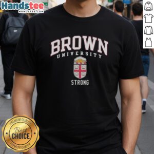 Awesome Brown University Strong Logo T-Shirt featuring a bold design, perfect for students and alumni showing school pride.