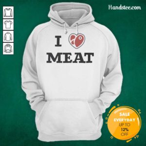 Awesome I Love Meat Funny Hoodie in vibrant colors, perfect for meat lovers and casual wear enthusiasts.