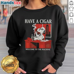 Awesome Peanuts Snoopy Have A Cigar sweatshirt featuring beloved cartoon characters in a stylish design.