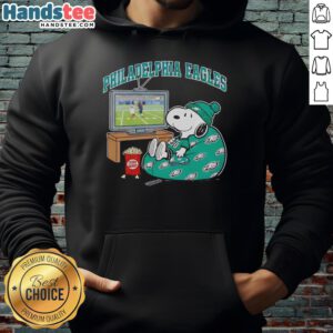 Awesome Philadelphia Eagles Snoopy cozy game day hoodie featuring Peanuts style design for football fans.
