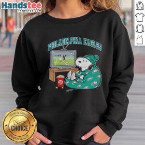 Awesome Philadelphia Eagles Snoopy cozy game day sweatshirt in Peanuts style, perfect for fans and chilly game days.