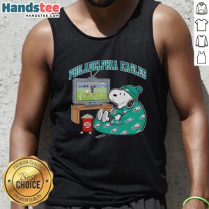 Awesome Philadelphia Eagles Snoopy cozy game day Peanuts style tank top featuring a fun Snoopy design for fans.