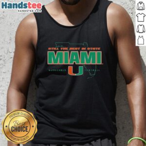 Miami Hurricanes football state tank top featuring vibrant colors and stylish design, perfect for fans and game days.