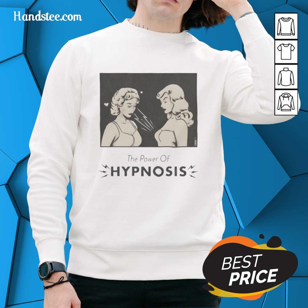 Alt Text: Two girls wearing the 'Power of Hypnosis' sweatshirt, showcasing a stylish and trendy design perfect for casual wear.