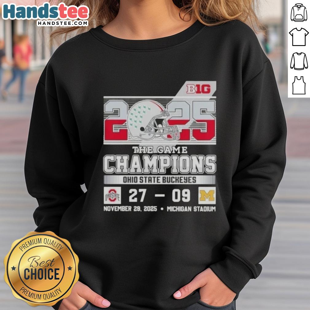 Ohio State Buckeyes sweatshirt celebrating the Big Ten The Game victory over Michigan at the stadium.