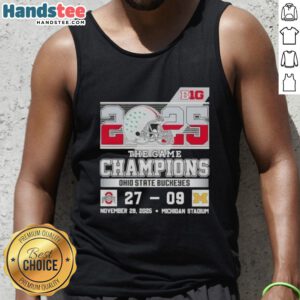 Ohio State Buckeyes champions tank top celebrating Big Ten victory over Michigan at the stadium.