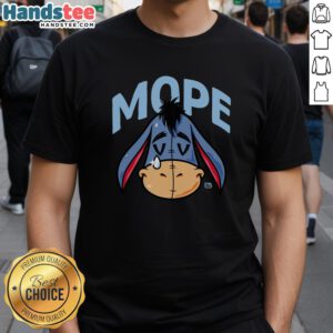Alt Text: Cute Mope Winnie The Pooh Eeyore T-Shirt featuring a playful design of Eeyore, perfect for fans of classic Disney characters.